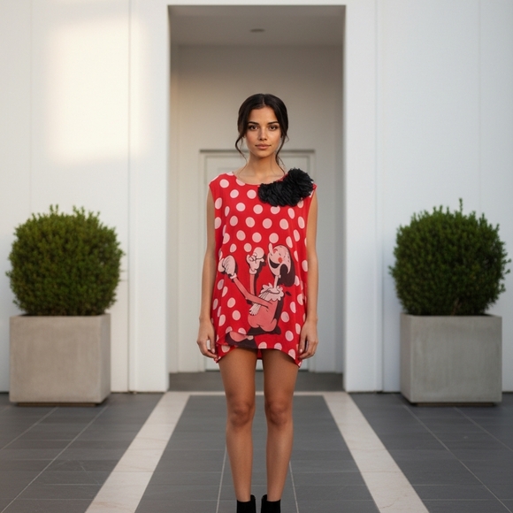Moschino Red Polka Dot Mini Dress